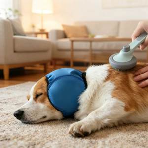 Teeker họa tiết cún cưng tai bao gồm chó bịt tai tiếng ồn bảo vệ có thể điều chỉnh không có Lắc tai bọc chó yên tĩnh thoải mái làm dịu mui xe thổi khô Headband kết thúc tốt đẹp