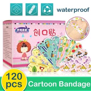 120pcs Cute Cartoon Medical Patch Waterproof Wound Adhesive Bandages Dustproof Breathable First Band Aid Adhesive for Kids