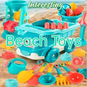 Childrens Beach Toys Seaside Toys Castle Bucket Sand Toys Stroller Digging Sand Tool Toy Car Beach Bucket Set