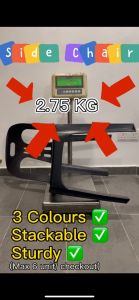 Plastic Chair/ Kerusi Makan/ Kerusi Plastik Tebal/ Kerusi Hitam/ Plastic Side Chair/ Dining Chair/ Plastic Side Chair