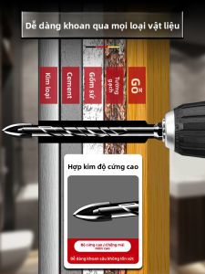 MONLEYTA | Mũi khoan bê tông chịu lực cao bốn cạnh chuyên dụng của Đức Mũi khoan toàn bộ sứ Mũi khoan tam giác khô