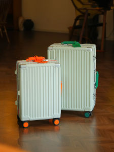 High Aesthetic Aluminum Frame Luggage Suitcase Travel Bag with Password Lock for Men And Women Business OL Style Polyester Lining