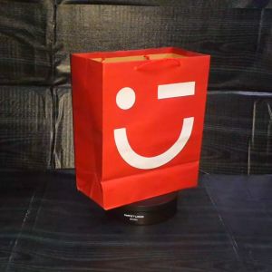 Paper bag Miniso Red premium 20 x 25 x 10 small