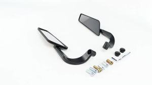 JNYD Motorcycle Wind Wing Stealth Winglets Rearview Side Mirrors Black Adjustable Rotating Classic Mirror For Yamaha Kawasaki