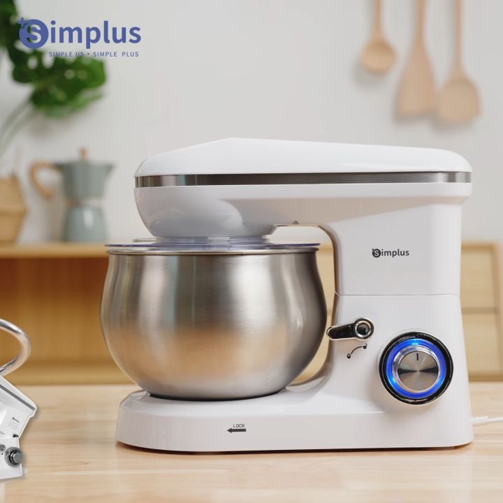 Inssa x Simplus Stand Mixer 5L Large Desktop Food Mixer With Stainless Steel Bowl Multi-function 1300W Baking Egg Beater Blender