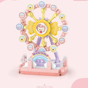 NEW Amusement Park Carousel Pirate Ship Ferris Wheel Halloween Game Street View Building Blocks Kit Girl Bricks Model Toy