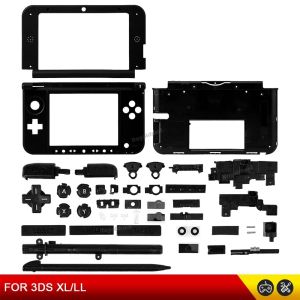 Replacement Top & Middle Frame Cover Shell ABXY Full Set Black Buttons with Pen For 3DS XL LL Game Console Accessories