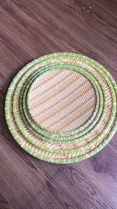 Đĩa phíp giả mây tre đan nhựa giả mây mẹt tre tròn cao cấp đủ size có chân đế để hoa quả bún mẹt