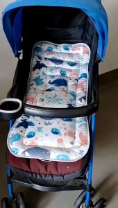 เบาะรองนั่ง เบาะรองรถเข็นเด็ก ลายการ์ตูนสัตว์ ระบายอากาศ กันลม อุปกรณ์เสริมรถเข็นเด็ก