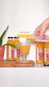 Nước Ép Trái Cây SMOOVI vị Xoài Vải | Chai thuỷ tinh 250ml - 100% nghiền từ trái cây tươi nhập khẩu chính hãng từ Úc không hương liệu nhân tạo