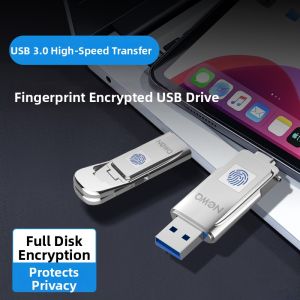 NEWQ | Fingerprint Encrypted Dual-use USB Drive Solid State High Speed