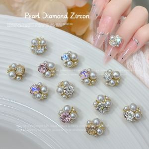 5pcs Nail Art Decoration Pearl Rhinestone Crystal Diamond DIY Nail Decoration Nail Accessories