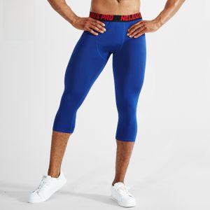 Mens Compression Fitness Pants Seven-Five Tight Fit Sports Training Quick Dry High Elasticity Basketball Gymnastic Bottoms