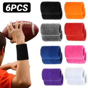 6Pcs Sweat Absorption Sports Wristband Moisture Wicking Wrist Guard For Tennis Basketball Running Sweatbands Bands Absorbent