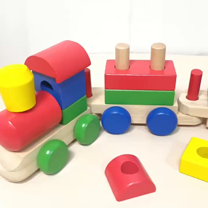 [Choo Choo Toy] Wooden Train Stacking Toy Montessori Toys Fine Motor Skills Toy Learning Toys Mainan Kayu 益智玩具 - BKM29