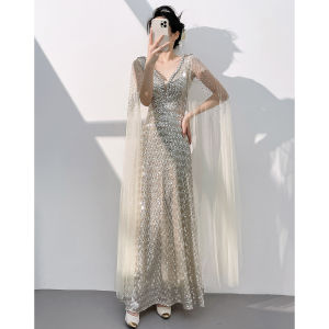 Gorgeous Unique Evening Dress Rose Gold Sequins