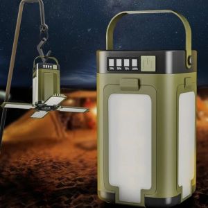 Solar Outdoor Portable Camping Light Solar Charging Foldable 2000mah Power Bank Intelligent Display Portable Hanging Tent Light