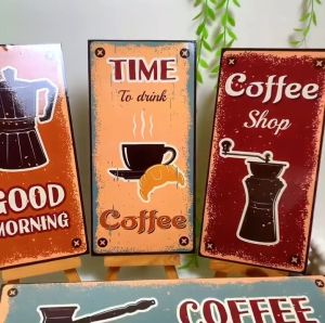 Wall Decor Hiasan Dinding Ruang Tamu Cafe 1 Set Coffe Vintage Quote