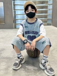 Bộ Đồ Thể Thao Mùa Hè Nhanh Khô Cho Bé Trai Bộ Quần Áo Bóng Rổ Trẻ Em Quần Áo Thể Thao Thoáng Khí Thoải Mái Cho Bé Trai