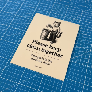 Please Keep Clean Together. Sila Jaga Kebersihan. 大家一起保持清洁. Sticker Sign. No Do Not Litter. Dilarang Buang Sampah Merata
