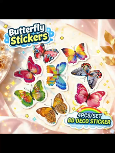 4PCS/PACK 8D wallpaper BIG butterfly adhesive wallpaper wall decor stickers home decor