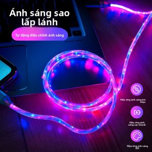 SHUXIE | Dây Cáp Sạc Nhanh Thông Minh RGB Flow cho iPhone 13 & Android Type-C