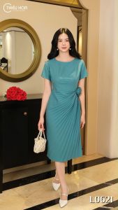 Đầm thiết kế cao cấp chất liệu Cotton Lạnh DD4L0621 Thời trang Thiều Hoa