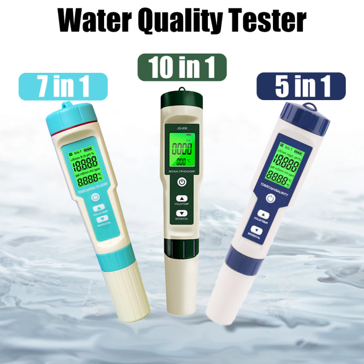 5 in1/ 7 in1/ 10 in1 Multifunction Water Quality Monitor PH/TDS/EC/ORP ...