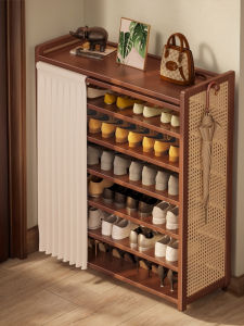 Elegant Vintage Style Shoe Rack Entryway Narrow Cabinet Dustproof Hall Dormitory Rent Shoes Storage Stand New 2025 Model