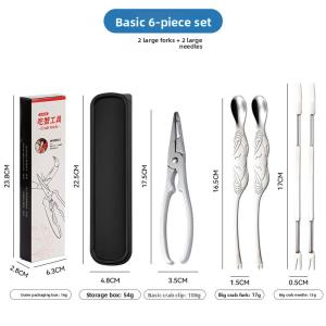 MONLEYTA | German 304 Stainless Steel Crab Clamp Cutter Set Eight-Piece Home Use Tool For Eating Crabs Large Crab Special Equipment