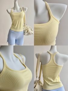 Zuers Pilates Fixed Cup Sports Vest Underwear Shockproof Lightweight Shaping X-Back Tank Top for Women Nylon Material Breathable