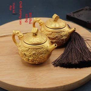 DIHUANTUO | Quà Tặng Trang Trí Bàn Làm Việc Kim Loại Rồng và Phượng Có Tay Quay