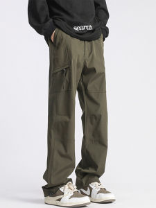 Outdoor Work Clothes Tactical Pants Mens Spring/Summer Army Green High Street Fashion Brand Straight-Leg Trousers American Retro Casual Pants