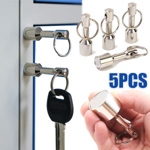 พวงกุญแจแม่เหล็กแข็งแรง1-5ชิ้นพร้อมห่วงโลหะป้องกันการสูญเสียกุญแจติดผนังตะขอแม่เหล็กทนทานสำนักงานบ้านที่วางของ