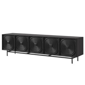 PURPLE LEAF | Vintage Style Black TV Cabinet