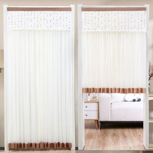 Modern Minimalist Lace Door Curtain Bedroom Home Use Mosquito Proof Curtain New Magic Stick Transparent Privacy Blocking Curtain
