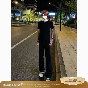 ZHUOCAN | Summer Thin Cooling Quick-Dry Loose Fit Straight Leg Tapered Trousers