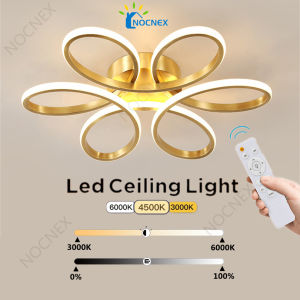 Nordic Flower Type Ceiling Light For Living Room Modern Chandelier LED Acrylic Bedroom Ceiling Lamp Minimalist Dining Room Lighting Pendant Light Drop Light Hanging Light NOCNEX