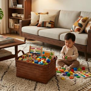 AMU·PIGGY | Vintage Rattan Multifunction Large Capacity Storage Basket
