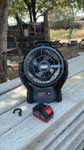 MASARU รุ่น SCFP-900 พัดลมพกพา พัดลมไร้สาย 12 นิ้ว ปรับแรงลมได้ 3 ระดับ พร้อมไฟLED แบตเตอรีลิเธียม 20V พกพาสะดวก ตั้งโต๊ะได้ เหมาะสำหรับบ้าน แคมป์ปิ้ง