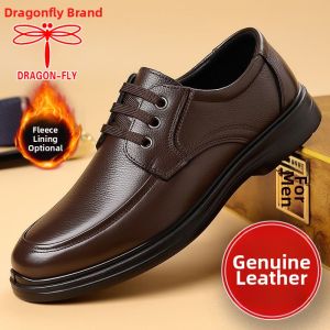DRAGON-FLY | Men New Genuine Leather Anti-slip Thick Soled Shoes