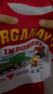 Setelan Baju Merah Putih Model Terbaru Bahan Katun Ready Usia Anak 3 Bulan-10 Tahun