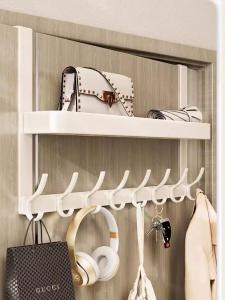 Behind the Door Rack Bedroom Storage Room Storage Bracket Ultra-Thin White Neutral Door Back Hook Door Hanger