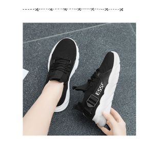 NIQISHOP TERBARU Sepatu Rajut Wanita Hitam Putih Bertali Ukuran 37-40 Kasual Sneakers Outdoor Shoes Sepatu Olahraga Pria Sneakers Running Shoes