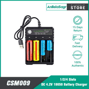 AnllelaSagra 1/2/4 Slots 18650 Battery Charger Portable Travel USB Charger DC 4.2V Output For 10440 14500 16340 16650 14650 18350 18500 18650