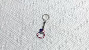 Bandai | Keychain American Flag Independence Day Alloy Keychain Red White Blue Flag Color USA Flag Keychain