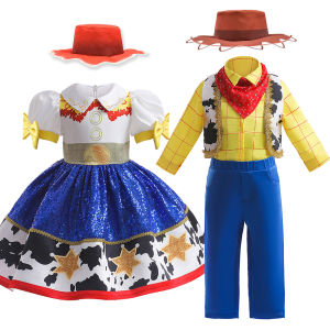 Halloween Toy Woody Dress Up Costume Boys Girls Jessie Cosplay Dress Carnival Party Fancy Sets Kids Stage Performance Outfit