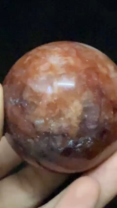 (Real Unit) Red Hermatoid Calcite Crystal Ball 211g  Bola Batu Merah Hermatoid (S/n: O23)