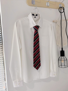 เสื้อเชิ้ตแขนยาวสีขาวพื้นฐานสำหรับผู้หญิง Heart Quake JK School Uniform เสื้อเชิ้ตแขนสั้นทรงหลวมสไตล์นักศึกษาวิทยาลัย