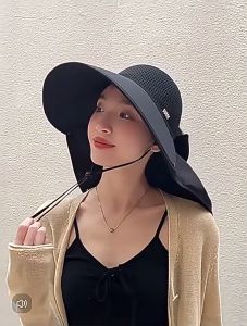 ThaiBeats หมวกกันแดดหญิง หมวกปีกกลาง หมวกไปเที่ยวทะเล กันแดด แฟชั่น มีโปว์ หมวกคลุมแดด หมวกกันแดด หมวกแก๊ป กันแดดกันUV หมวกชายหาด